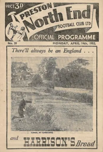 Spurs v Preston North End (14 Apr 1952) Programme