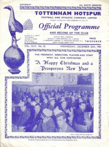 Spurs v Charlton Athletic (26 Dec 1951) Programme