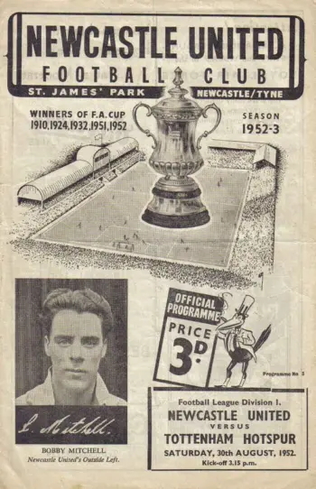 Spurs v Newcastle United (30 Aug 1952) Programme