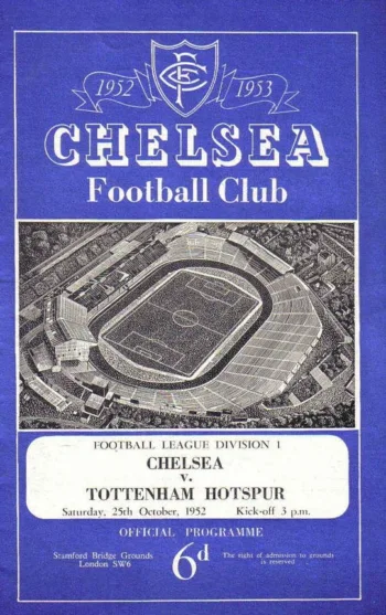 Spurs v Chelsea FC (25 Oct 1952) Programme