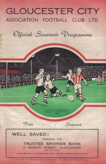 Spurs v Gloucester City AFC (27 Oct 1952) Programme