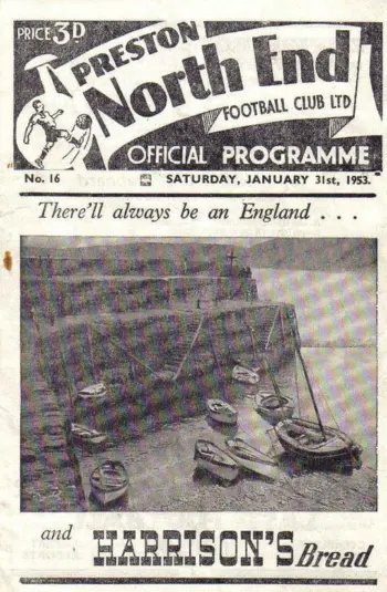 Spurs v Preston North End (31 Jan 1953) Programme