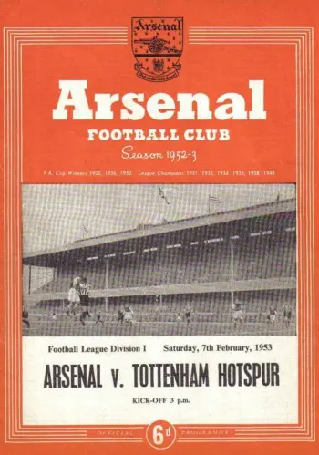 Spurs v Arsenal FC (07 Feb 1953) Programme