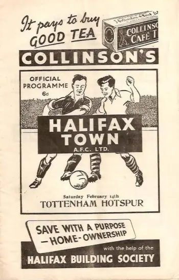Spurs v FC Halifax Town (14 Feb 1953) Programme