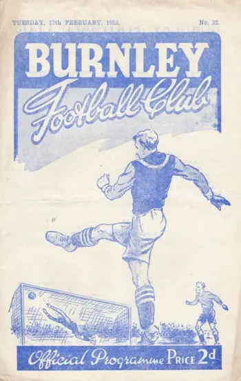 Spurs v Burnley FC (17 Feb 1953) Programme