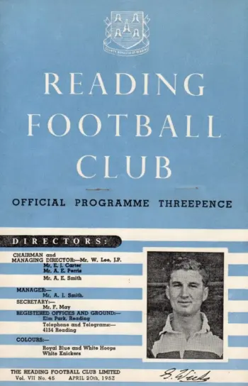 Spurs v Reading FC (20 Apr 1953) Programme