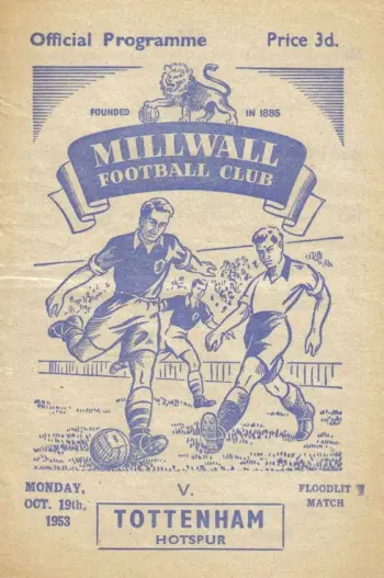 Spurs v Millwall FC (19 Oct 1953) Programme