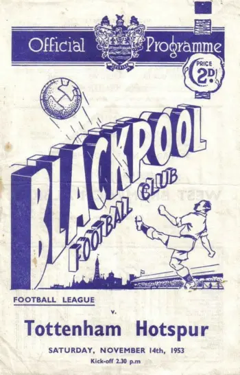 Spurs v Blackpool FC (14 Nov 1953) Programme