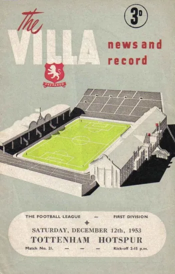 Spurs v Aston Villa (12 Dec 1953) Programme