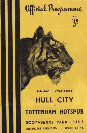 Spurs v Hull City (20 Feb 1954) Programme