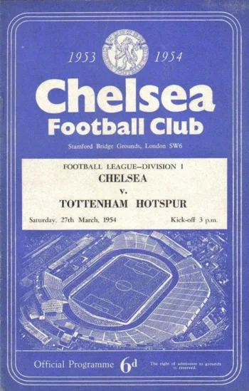 Spurs v Chelsea FC (27 Mar 1954) Programme
