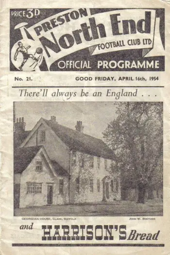 Spurs v Preston North End (16 Apr 1954) Programme