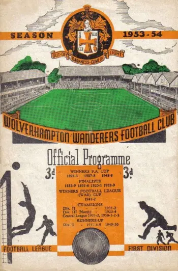 Spurs v Wolverhampton Wanderers (24 Apr 1954) Programme