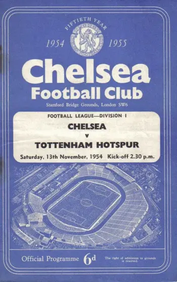 Spurs v Chelsea FC (13 Nov 1954) Programme
