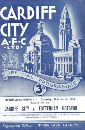 Spurs v Cardiff City (26 Mar 1955) Programme