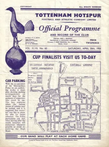 Spurs v Newcastle United (30 Apr 1955) Programme