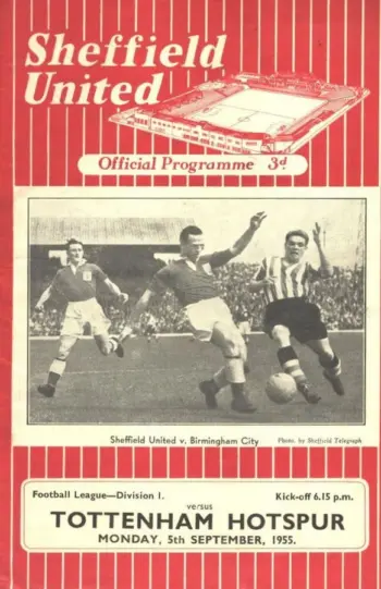 Spurs v Sheffield United (05 Sep 1955) Programme