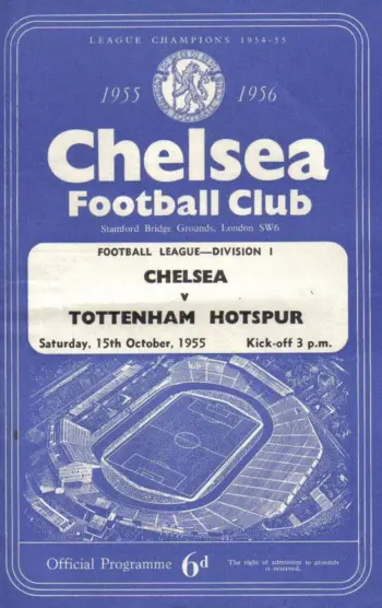 Spurs v Chelsea FC (15 Oct 1955) Programme