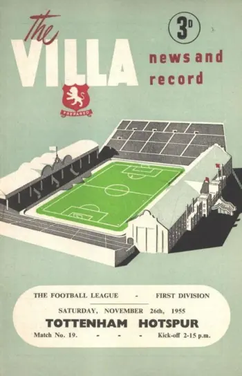 Spurs v Aston Villa (26 Nov 1955) Programme