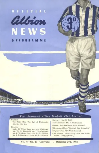 Spurs v West Bromwich Albion (27 Dec 1955) Programme