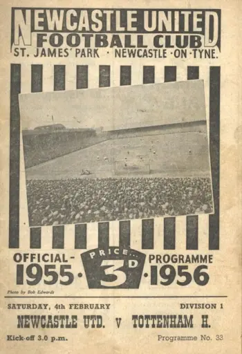 Spurs v Newcastle United (04 Feb 1956) Programme