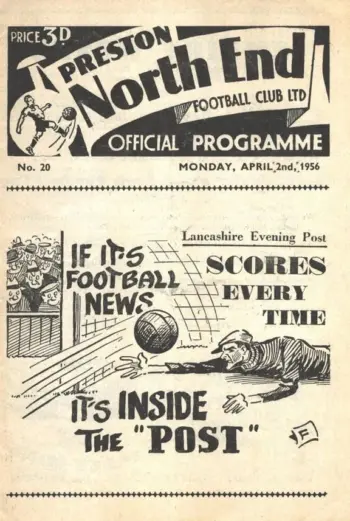 Spurs v Preston North End (02 Apr 1956) Programme