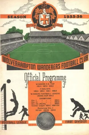 Spurs v Wolverhampton Wanderers (18 Apr 1956) Programme