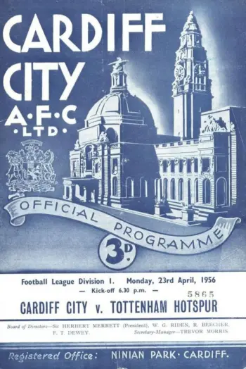Spurs v Cardiff City (23 Apr 1956) Programme