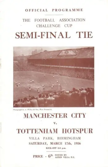 Spurs v Manchester City (17 Mar 1956) Programme