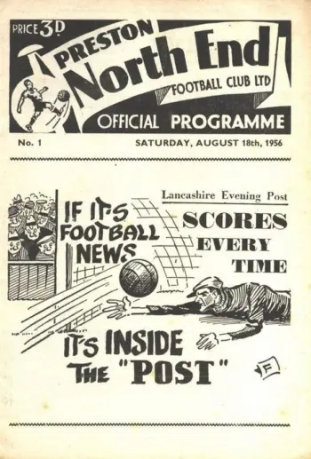 Spurs v Preston North End (18 Aug 1956) Programme