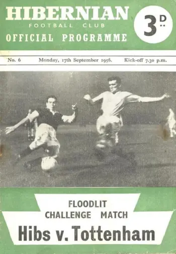 Spurs v Hibernian (17 Sep 1956) Programme