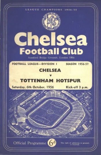 Spurs v Chelsea FC (06 Oct 1956) Programme
