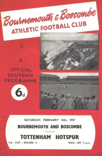 Spurs v AFC Bournemouth (16 Feb 1957) Programme