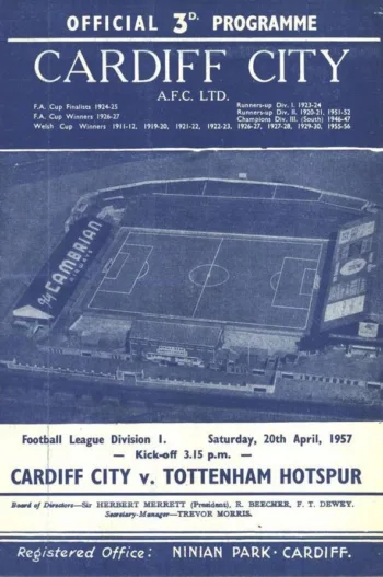 Spurs v Cardiff City (20 Apr 1957) Programme