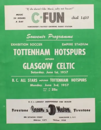 Spurs v Celtic FC (01 Jun 1957) Programme