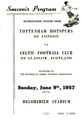 Spurs v Celtic FC (09 Jun 1957) Programme