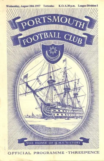 Spurs v Portsmouth FC (28 Aug 1957) Programme