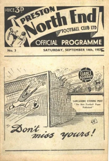 Spurs v Preston North End (14 Sep 1957) Programme