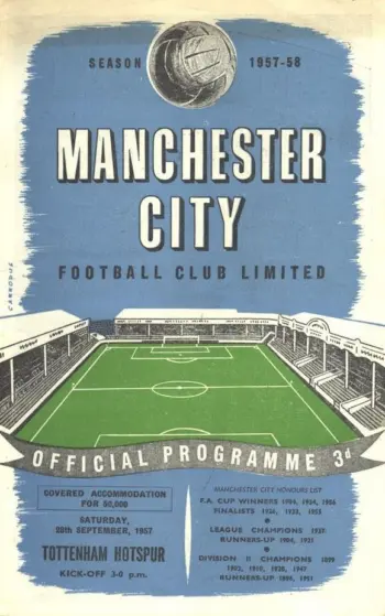 Spurs v Manchester City (28 Sep 1957) Programme