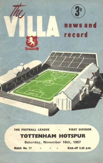 Spurs v Aston Villa (16 Nov 1957) Programme