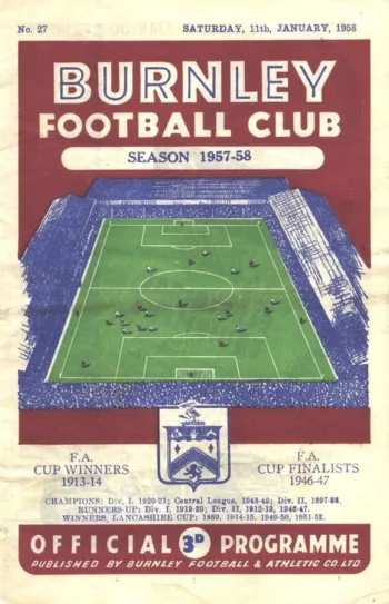Spurs v Burnley FC (11 Jan 1958) Programme
