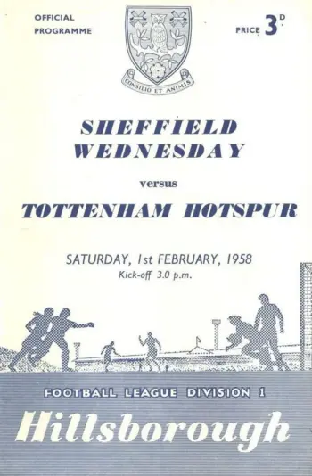 Spurs v Sheffield Wednesday (01 Feb 1958) Programme
