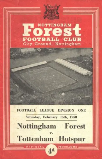 Spurs v Nottingham Forest (15 Feb 1958) Programme