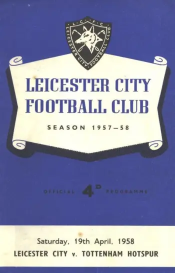 Spurs v Leicester City (19 Apr 1958) Programme