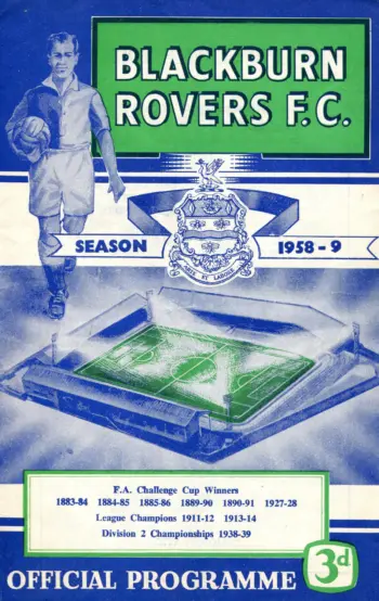 Spurs v Blackburn Rovers (30 Aug 1958) Programme