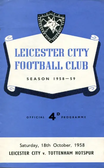 Spurs v Leicester City (18 Oct 1958) Programme