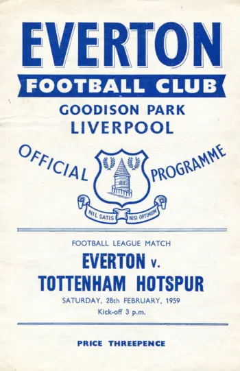 Spurs v Everton FC (28 Feb 1959) Programme