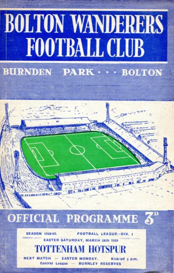 Spurs v Bolton Wanderers (28 Mar 1959) Programme