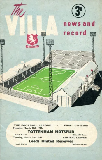 Spurs v Aston Villa (30 Mar 1959) Programme