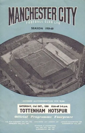 Spurs v Manchester City (31 Oct 1959) Programme